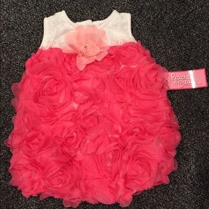 Rosette and lace romper